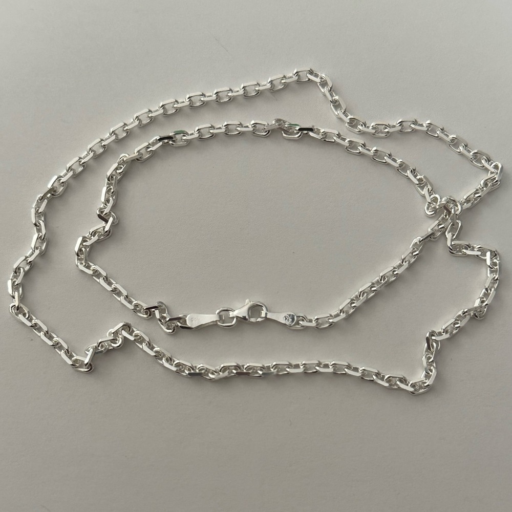 925 silver 3mm 21.75 inches necklace unisex Link chain